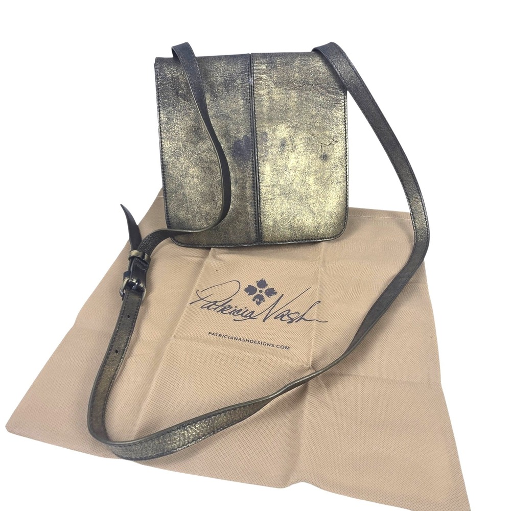 Patricia‎ Nash Granada Crossbody Bag Burnished Bronze Metallic Italian Leather